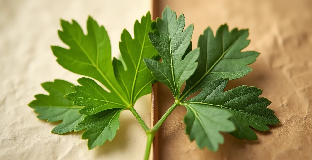 Comparaison visuelle entre persil sauvage et ciguë avec détails distinctifs