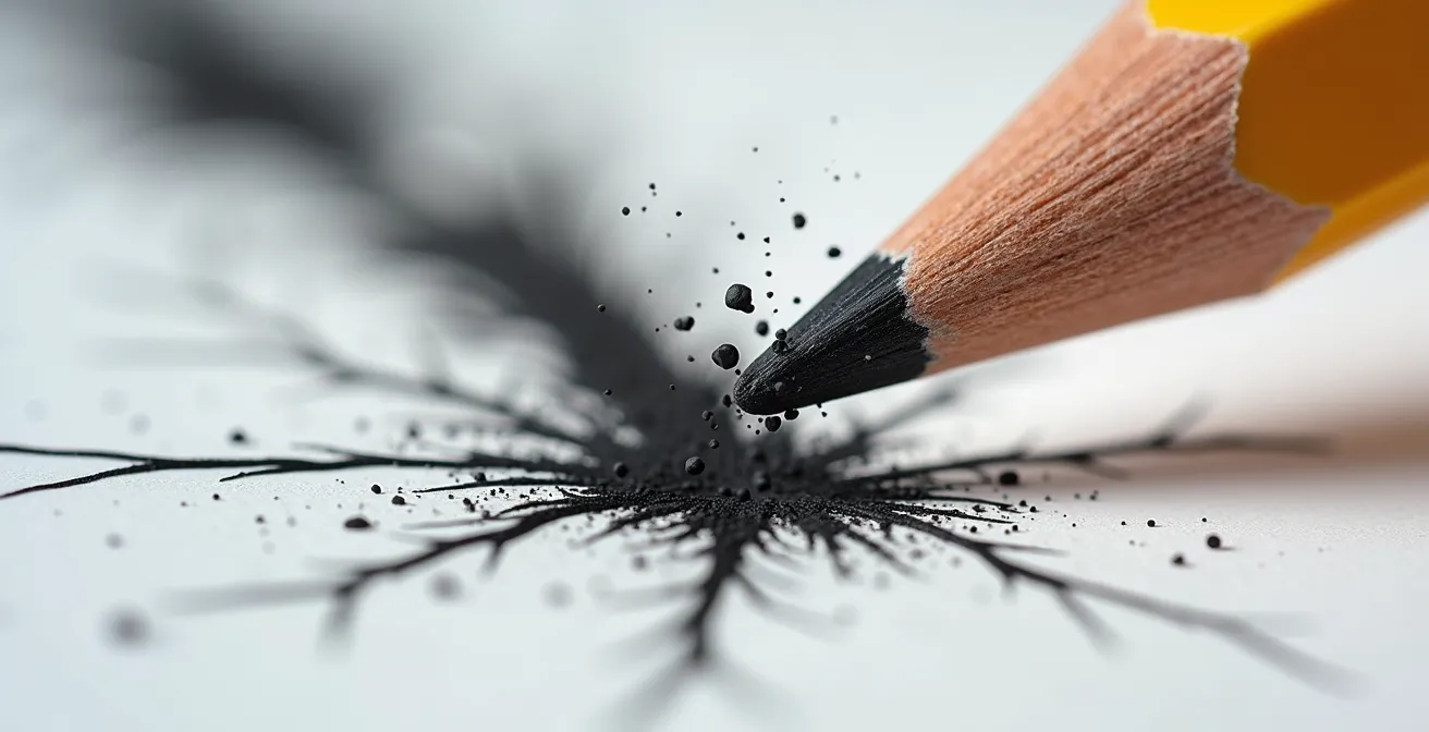 Détail macro représentant la quête obsessionnelle de perfection