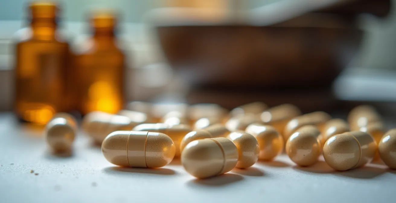 Présentation professionnelle de différentes formes galéniques pour l'administration sécurisée d'huiles essentielles