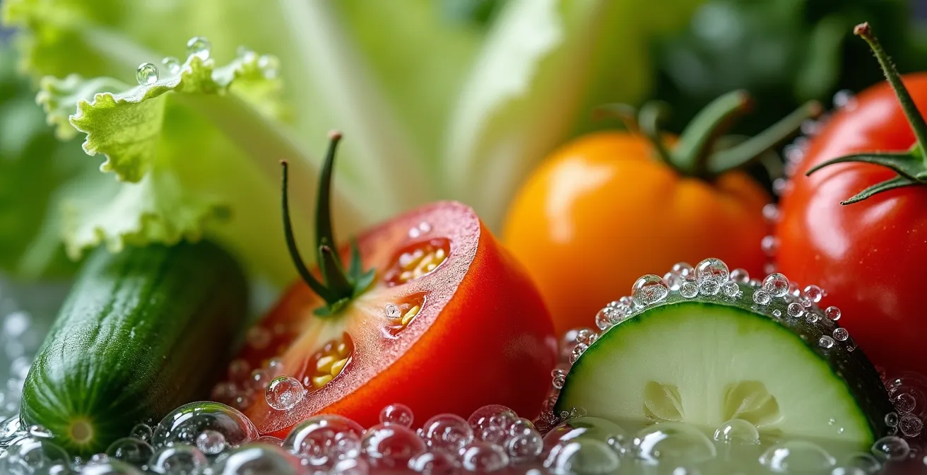 Démonstration du protocole de nettoyage des légumes au bicarbonate de soude