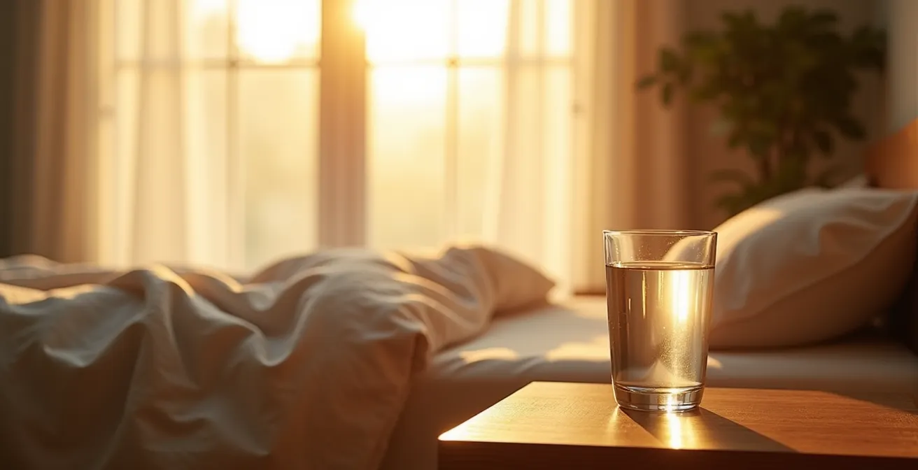 Composition minimaliste montrant la chaleur corporelle naturelle comme mécanisme de défense, avec une ambiance apaisante.